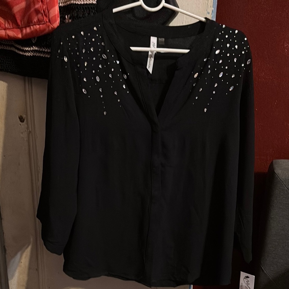 Black Embellished Women's Top